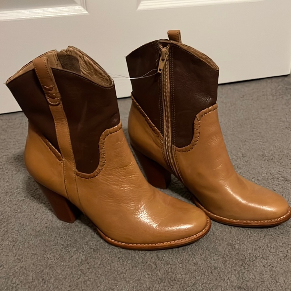 Jack Rogers Womens Ryan Leather Boots Oak 6.5 New